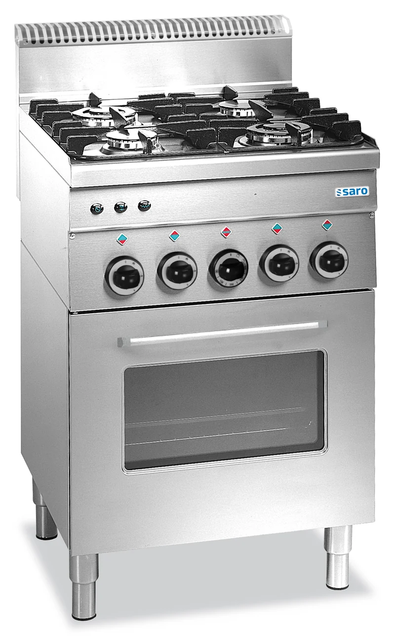 Saro Gasherd mit Elektrobackofen, 4 Brenner 600 Line G4SFE6