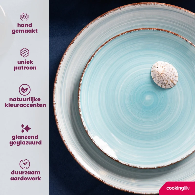 Cookinglife Frühstücksteller / Dessertteller Delice Blau ø 19 cm - 6 Stück