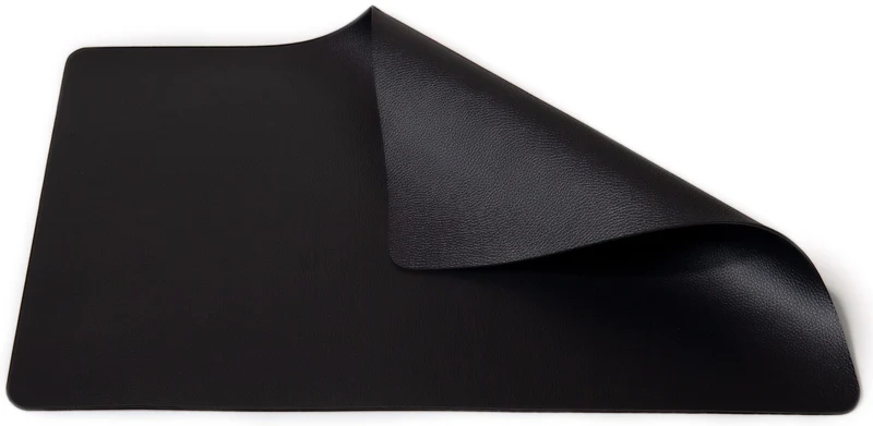 Cookinglife Tischsets - Veganes Leder - Schwarz - 46 x 33 cm - 6 Stück