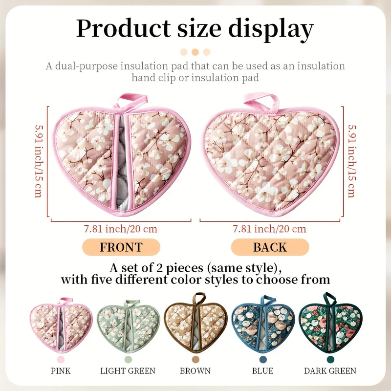 KeukenHart Hittebestendige Ovenwant-Set – Decoratieve Hartvormige GripPads