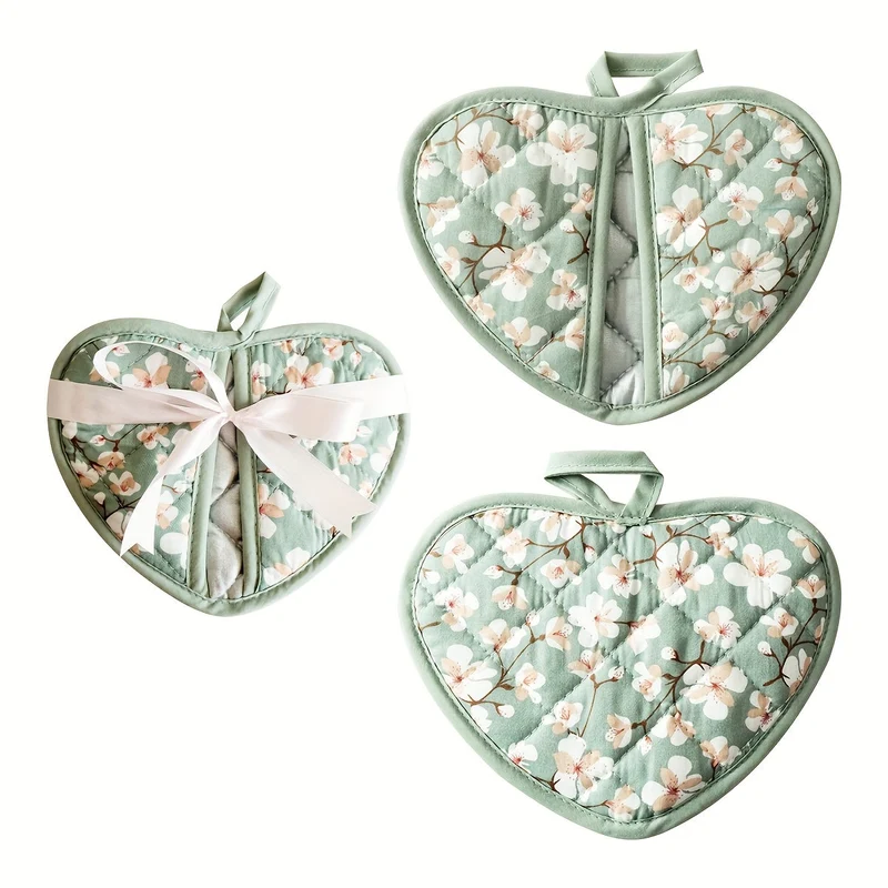 KeukenHart Hittebestendige Ovenwant-Set – Decoratieve Hartvormige GripPads