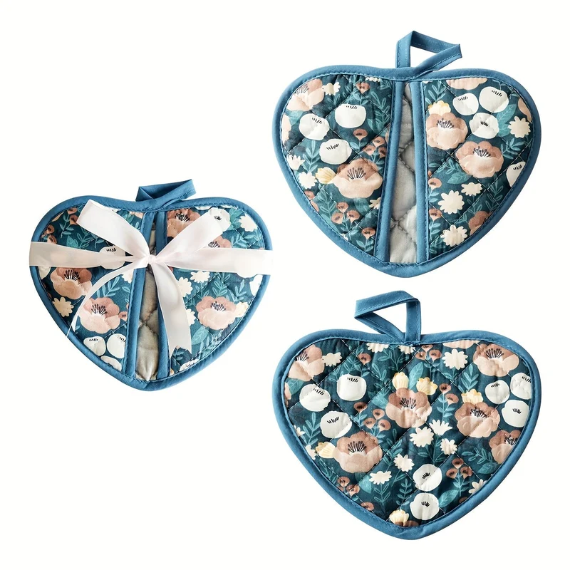 KeukenHart Hittebestendige Ovenwant-Set – Decoratieve Hartvormige GripPads