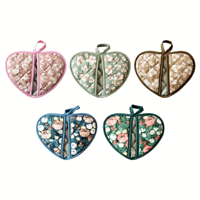 KeukenHart Hittebestendige Ovenwant-Set – Decoratieve Hartvormige GripPads