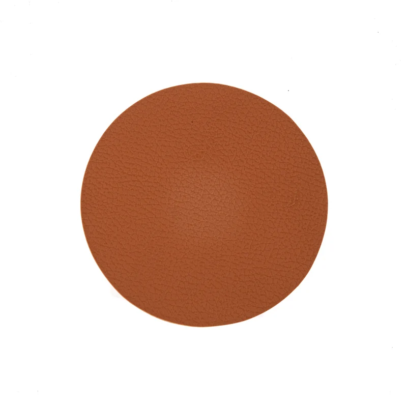 Cookinglife Untersetzer - Veganes Leder - Schwarz / Cognac - doppelseitig - ø 10 cm - 6 Stück