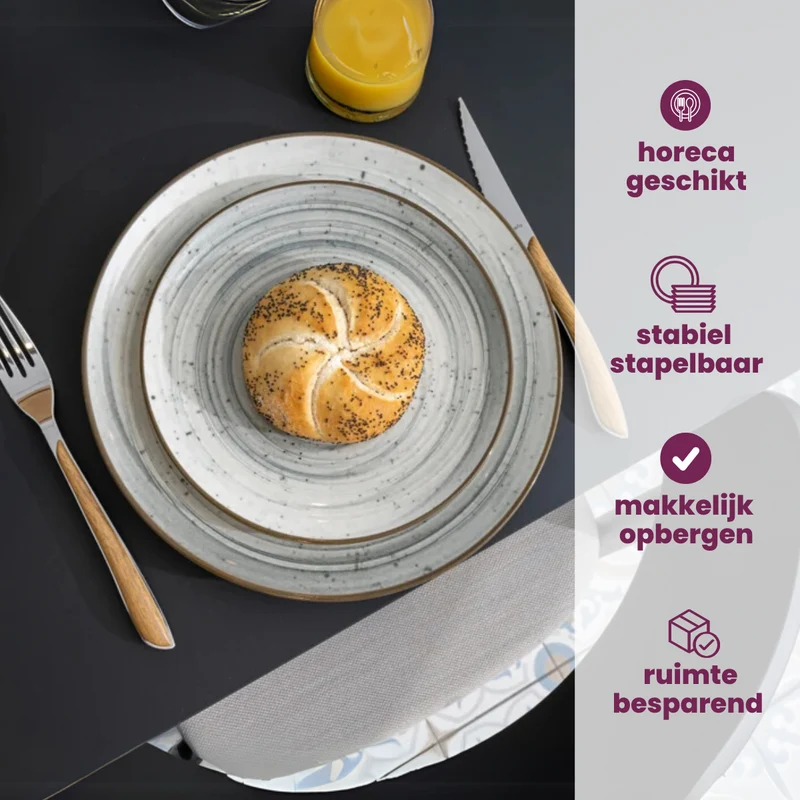 Cosy & Trendy Geschirrset Sintra Dusty Blue 16-teilig / 4 Personen