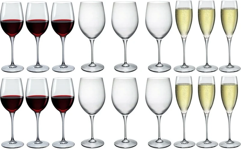 Bormioli Rocco Weinglas-Set Premium (Weingläser und Champagnergläser) – 18-teiliges Set