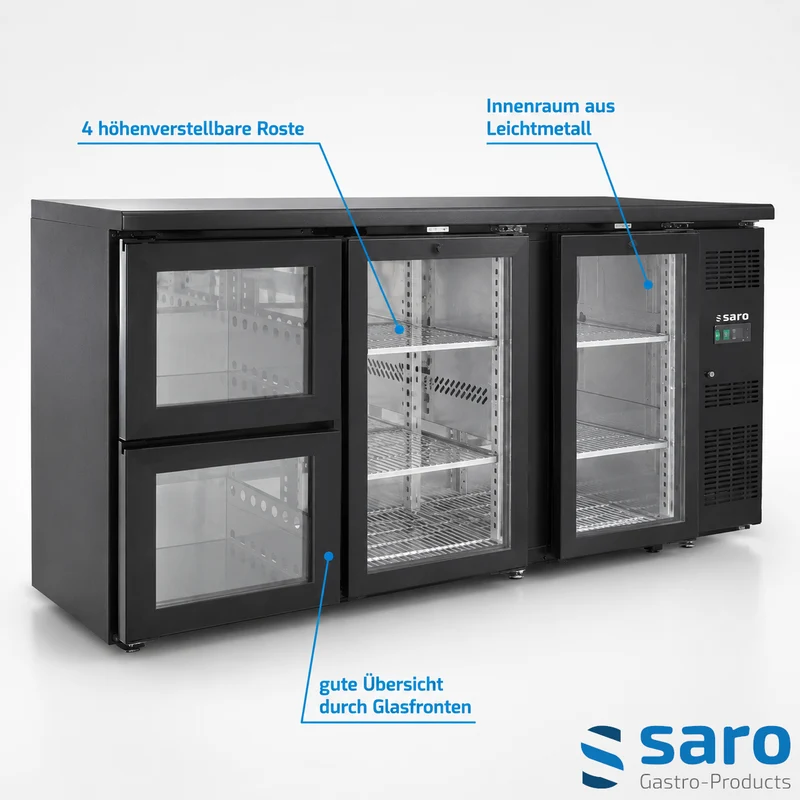 Saro Barkühler mit 2 Glastüren und 2 Schubladen, BC 3100 G S2