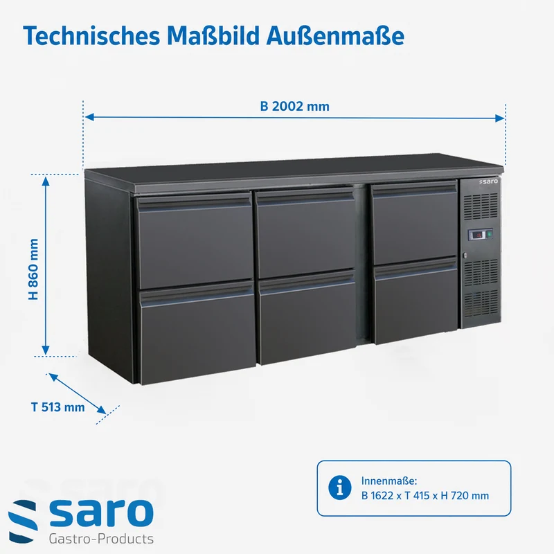 Saro Barkühler mit 3 x 2 Schubladen, BC 3100-S6