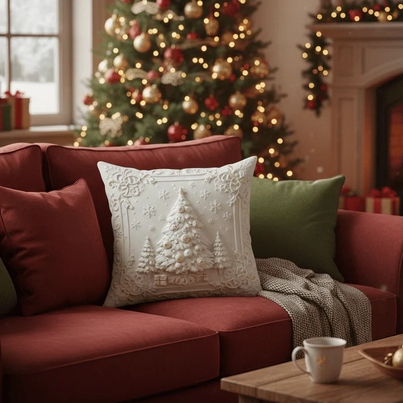 DecorCovers | 3D Kerst Decoratieve Hoezen Set van 4 Eenheden