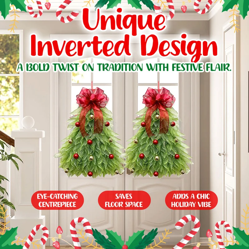 InverTree | Kerstboom Krans met LED Verlichting en Strik