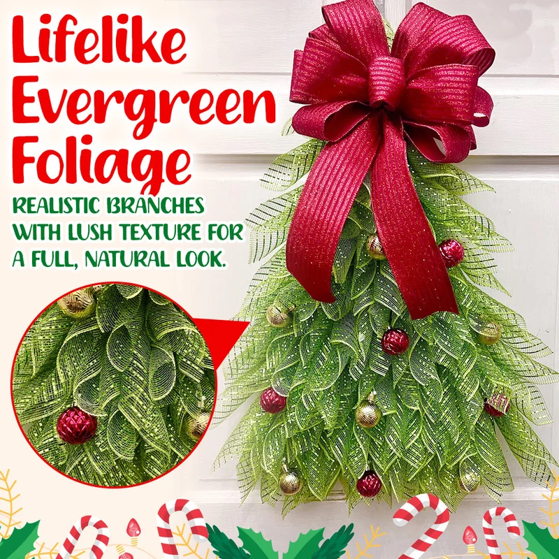 InverTree | Kerstboom Krans met LED Verlichting en Strik