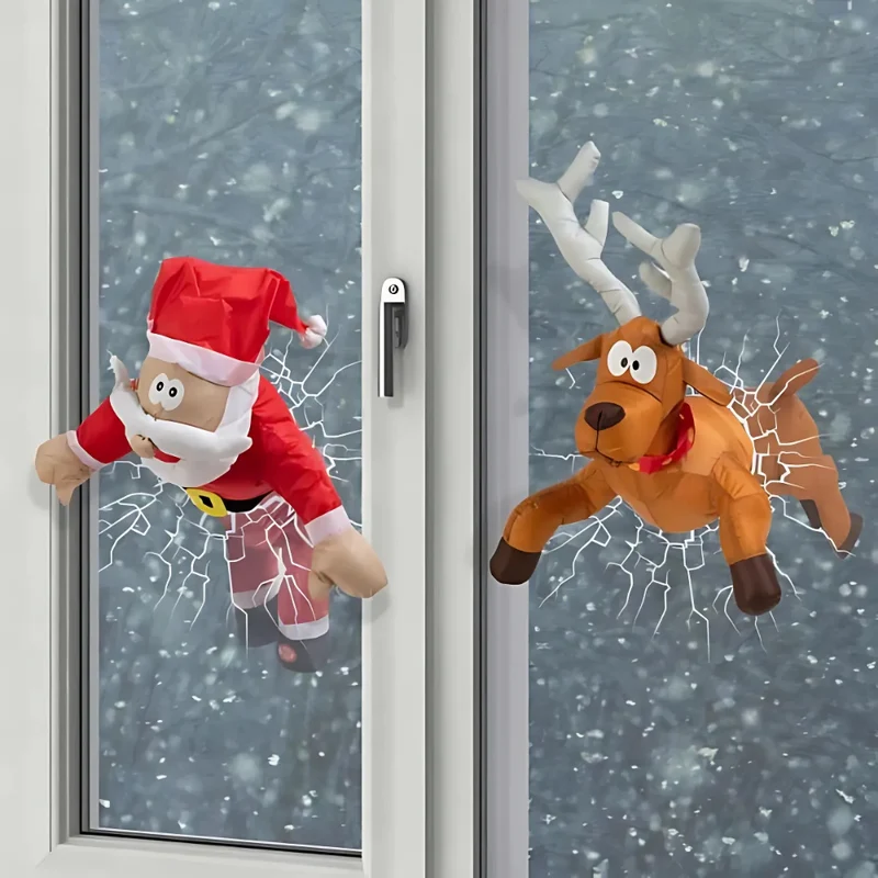 WindowFest | Kerstvensterdecoratie Santa Rendier Feestdecoratie