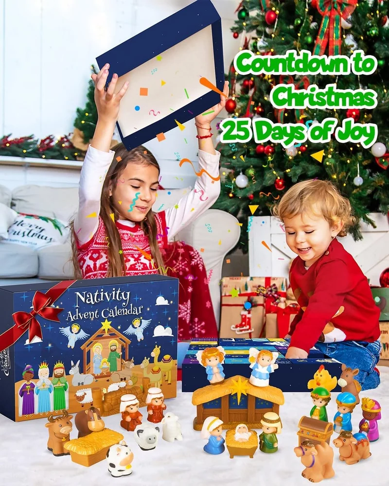 HeiligeNacht | 2025 Kerststal Adventskalender 25 Stukken Feestdecoratie