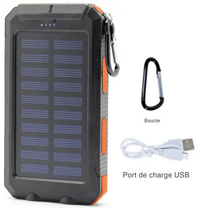 Waterdichte Schokbestendige Zonnebatterij 10.000 mAh | Zonne-oplaadbaar