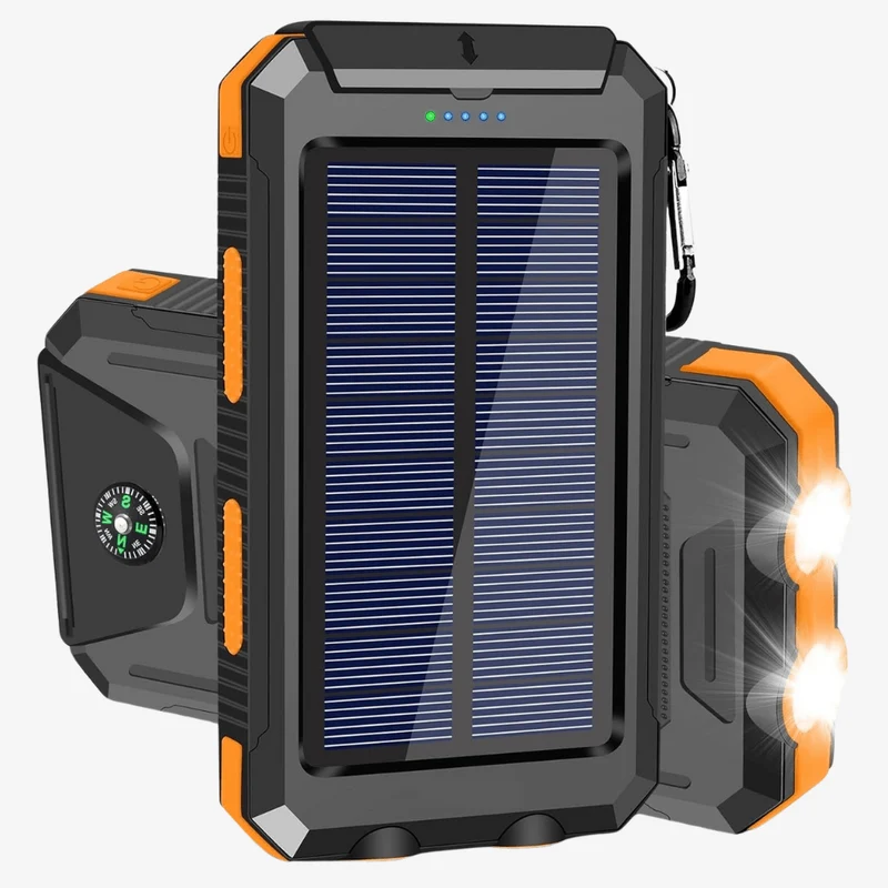 Waterdichte Schokbestendige Zonnebatterij 10.000 mAh | Zonne-oplaadbaar