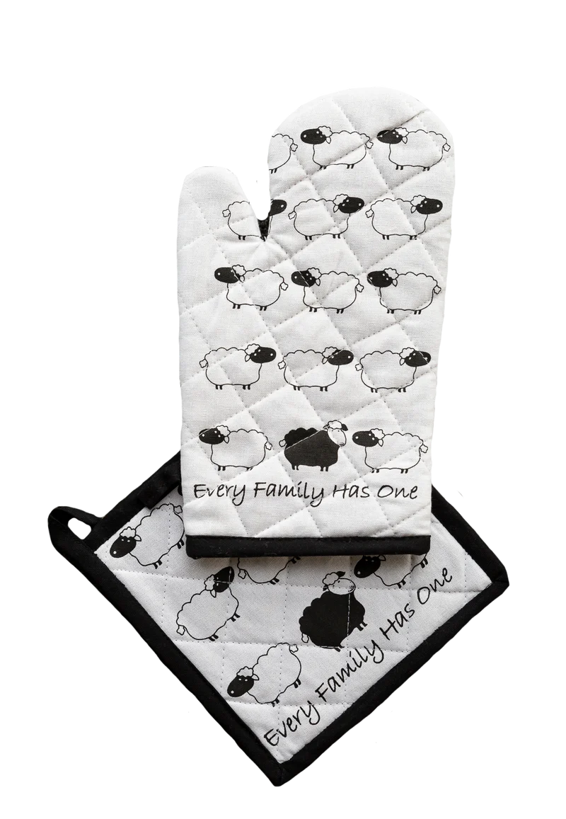 Ofenhandschuhen und Topflappen-Set EFHO Black Sheep