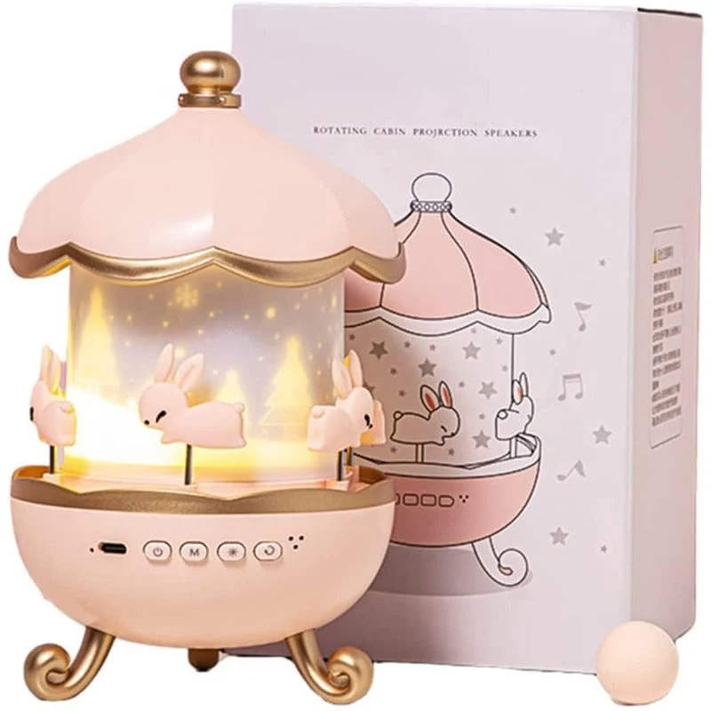 Frostwave | Kinderen 360° Rotating Konijn Nachtlamp Projector