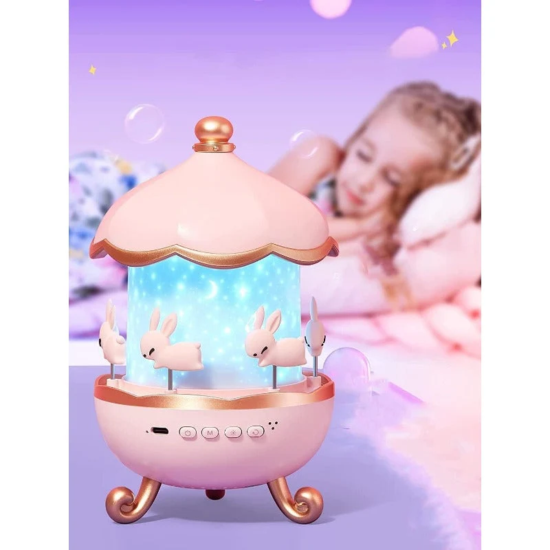 Frostwave | Kinderen 360° Rotating Konijn Nachtlamp Projector