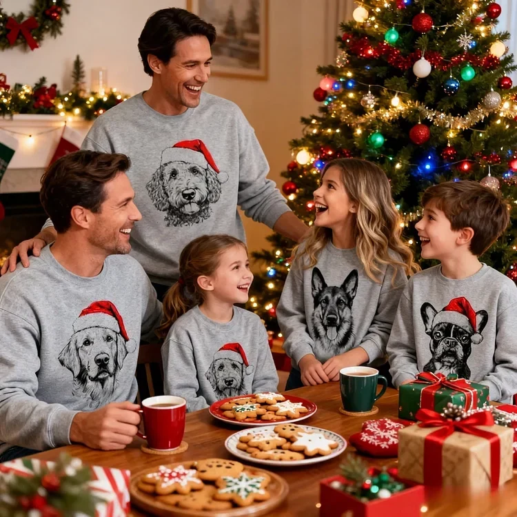 PawPrints Cozy Sweater | Gepersonaliseerde kersttrui met jouw huisdier voor een feestelijke look