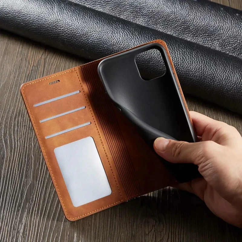 Magnetisch Leren iPhone Hoesje – Stijlvolle Bescherming met Kwaliteit