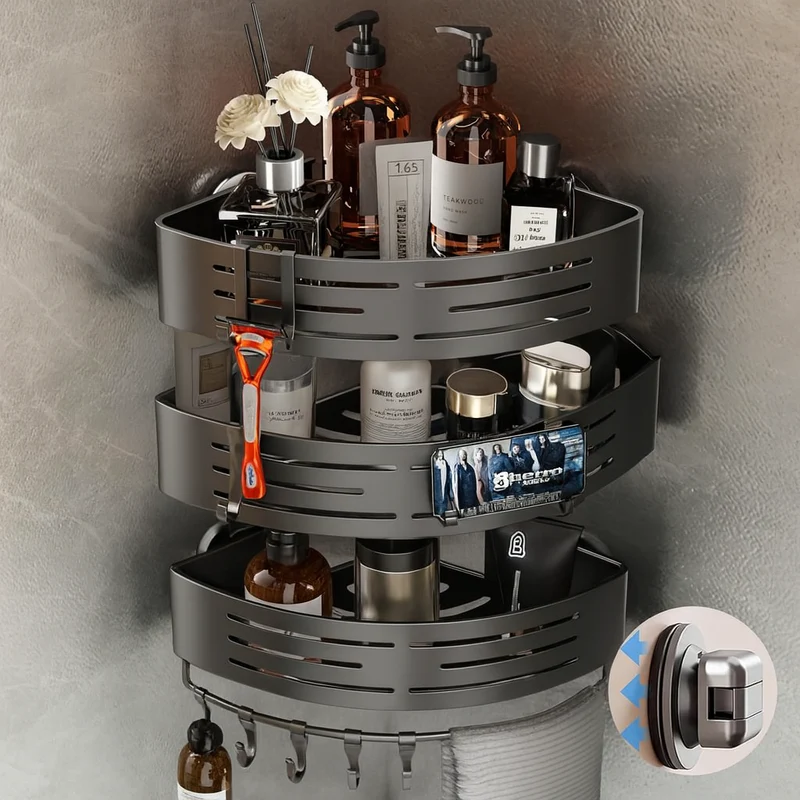 CaddyCraft Driehoekige Douch Organizer | Maximaliseer ruimte met een stijlvolle, veelzijdige caddy