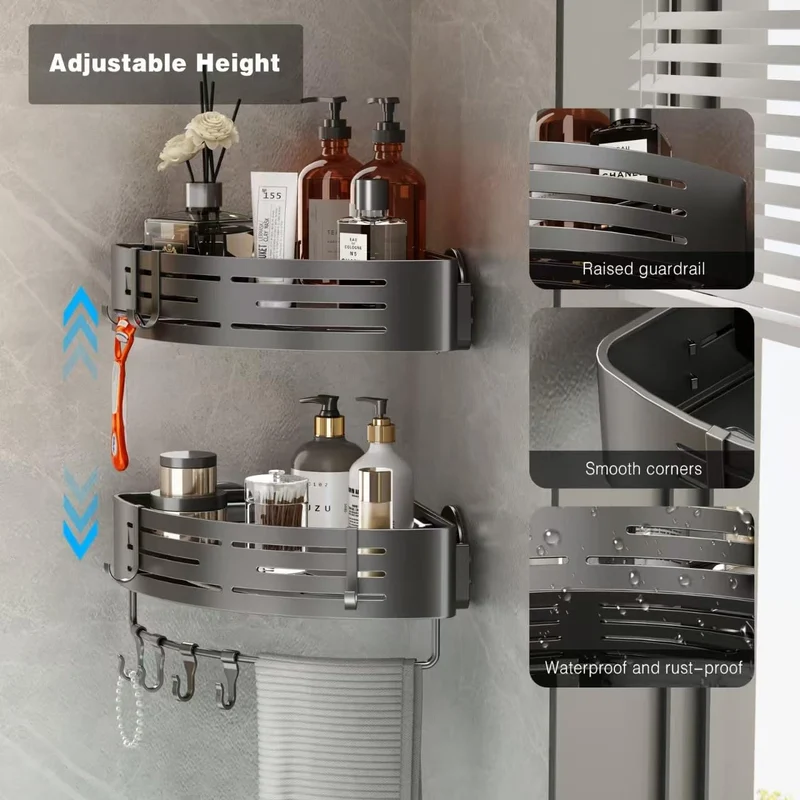 CaddyCraft Driehoekige Douch Organizer | Maximaliseer ruimte met een stijlvolle, veelzijdige caddy
