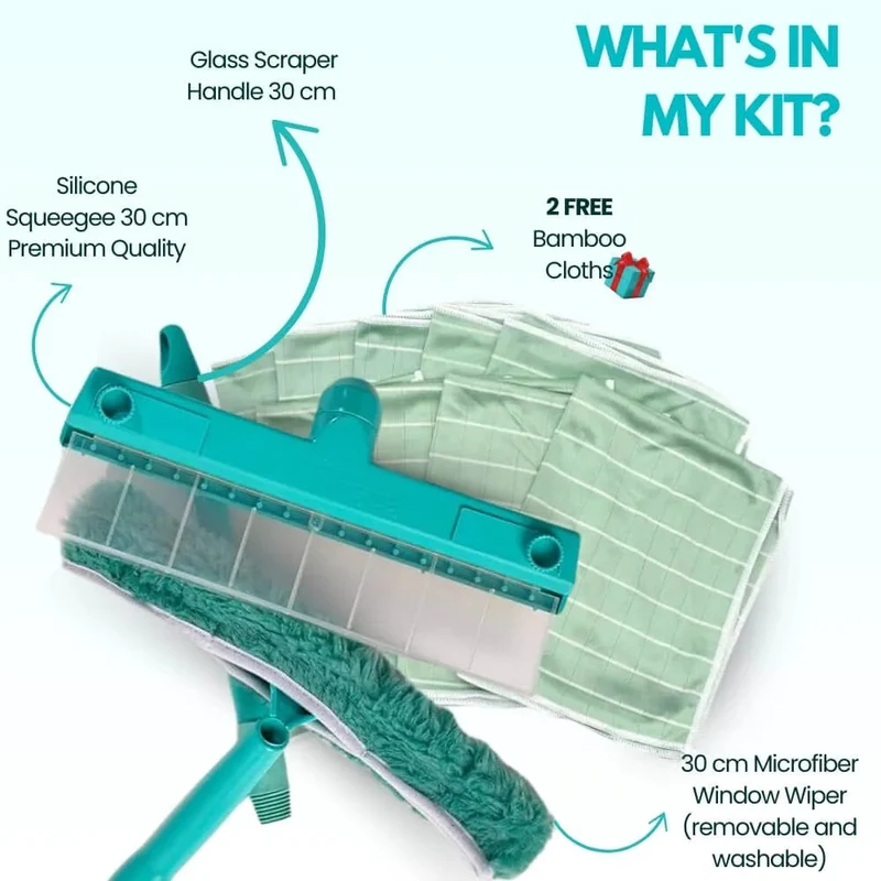 EcoClear Trekkerset | Recyclebare siliconen raamtrekker voor streeploze glans