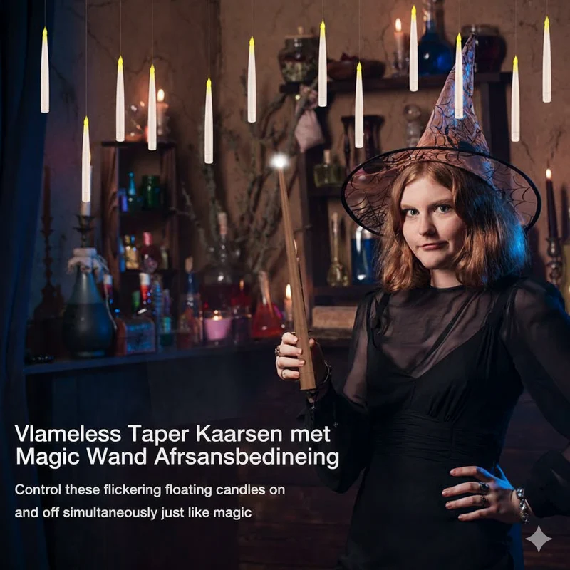 LumiGlow LED Kaarsen Set | Vlamloze hangende kaarsen met afstandsbediening voor sfeervolle decoratie