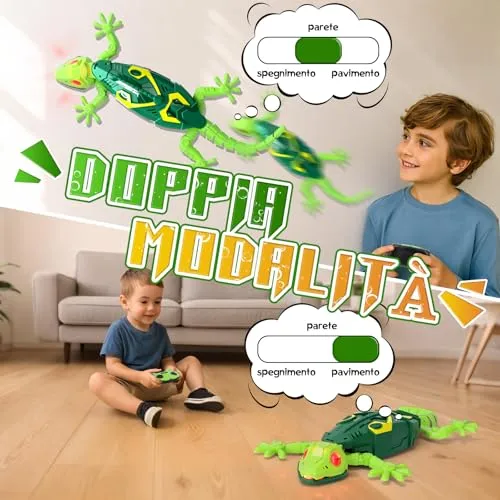 GecoFun Afstandsbediening Hagedis | Interactieve hagedis met heldere LED-ogen en realistische bewegingen voor kinderen vanaf 3 jaar