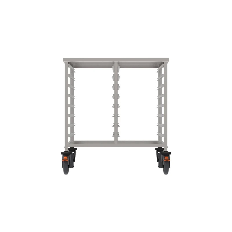 Rieber GN-Regalwagen für GN 1/1; 2/3; 1/3; 2/8 in niedriger Ausführung mit Abweiserrollen