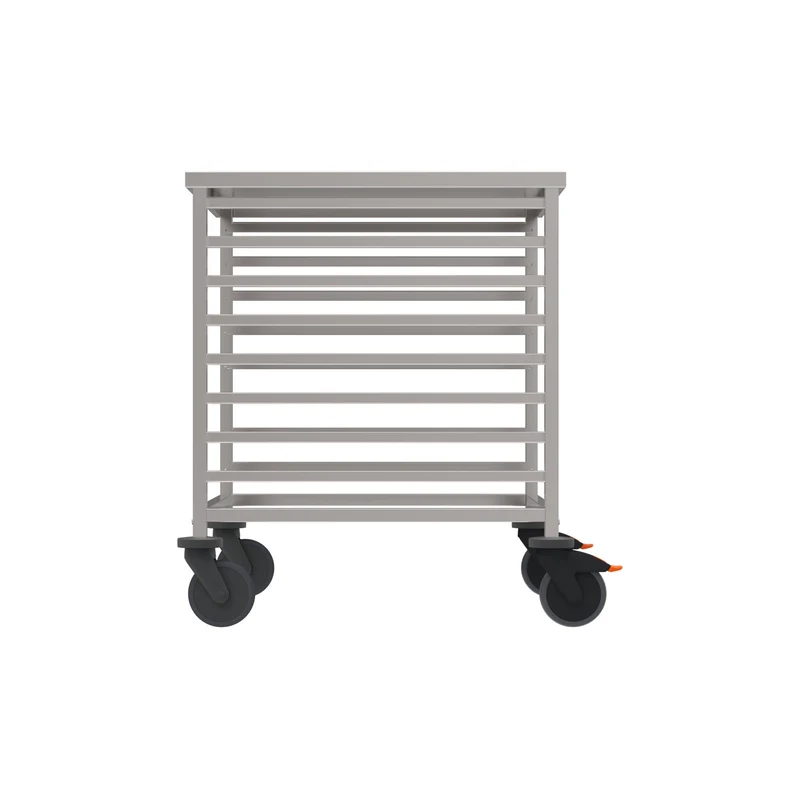 Rieber GN-Regalwagen für GN 2/1; 1/1; 2/4 in niedriger Ausführung mit Abweiserrollen