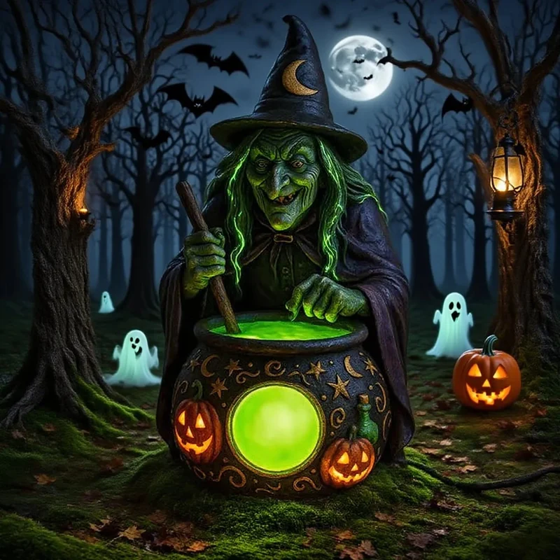 WitchGlow Ketel Lamp | Betoverende ketel met magische groene neonverlichting