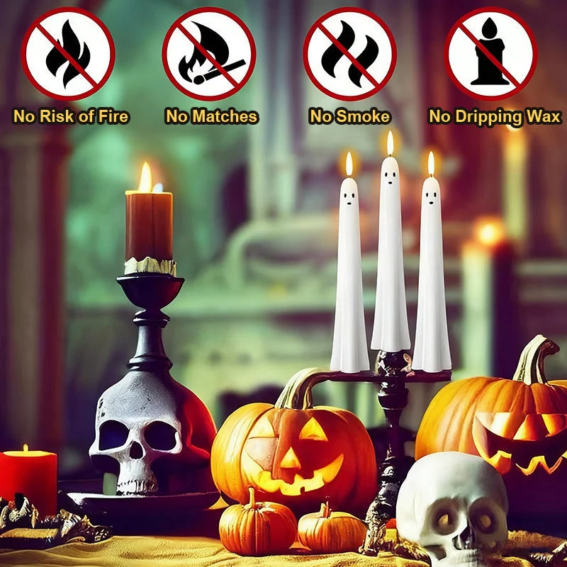 Spooklicht Halloween | Afstandsbediend 3D-vlamlicht voor spookachtige sfeer