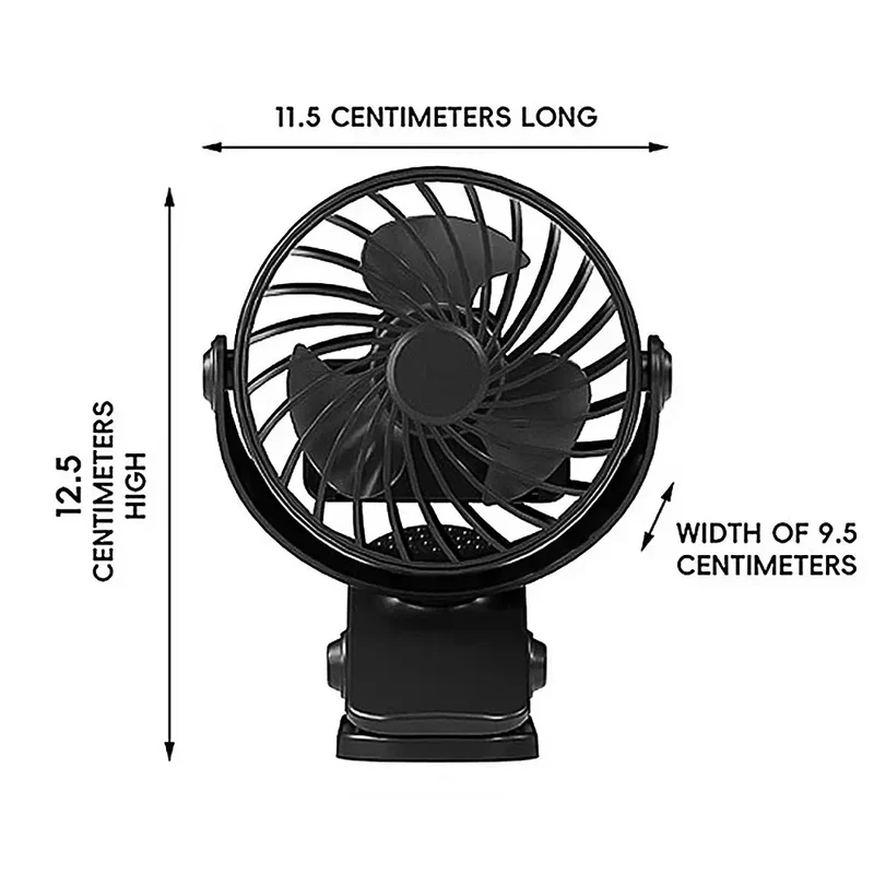 FlexiBreeze USB Ventilator | Draaibaar, draagbaar met 3 snelheden en nachtlampje