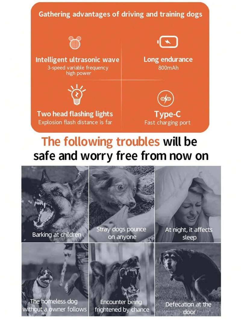 BarkGuard Ultrasone Afschrikker | Humane apparaat om ongewenst geblaf van honden te ontmoedigen