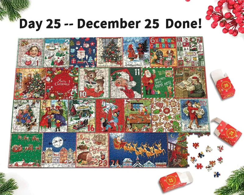 PuzzleJoy Adventskalender Puzzel | Unieke 1000-delige legpuzzel voor dagelijks plezier!