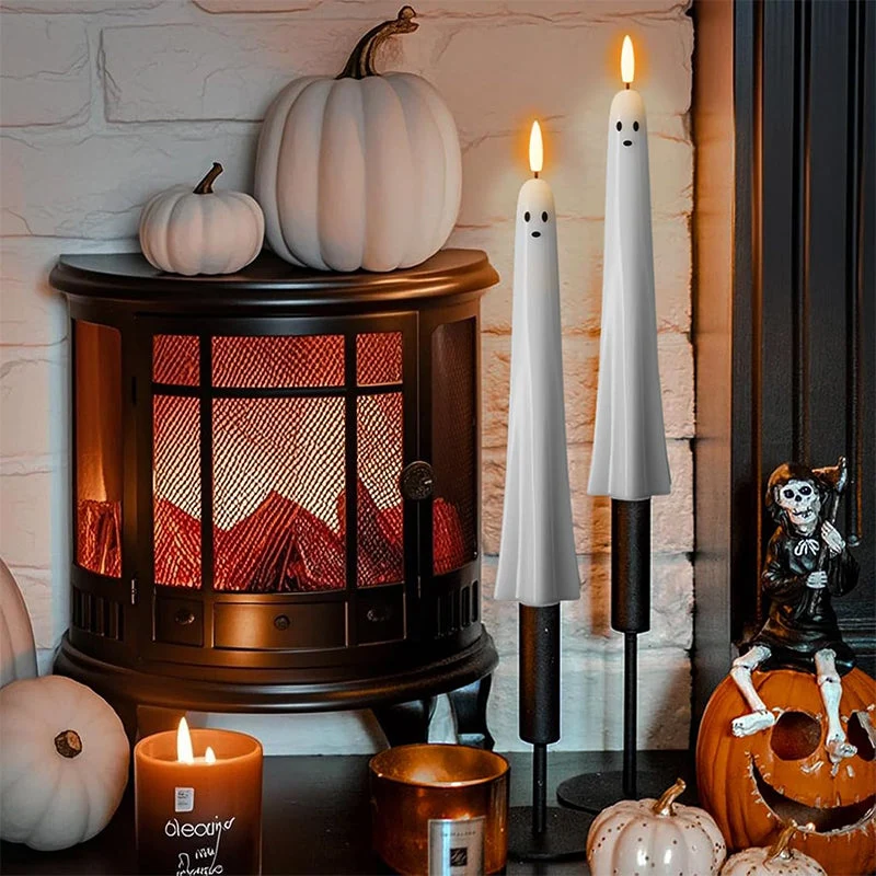 SpookGlow Spooklicht | Afstandsbediend 3D-kaars met vlam