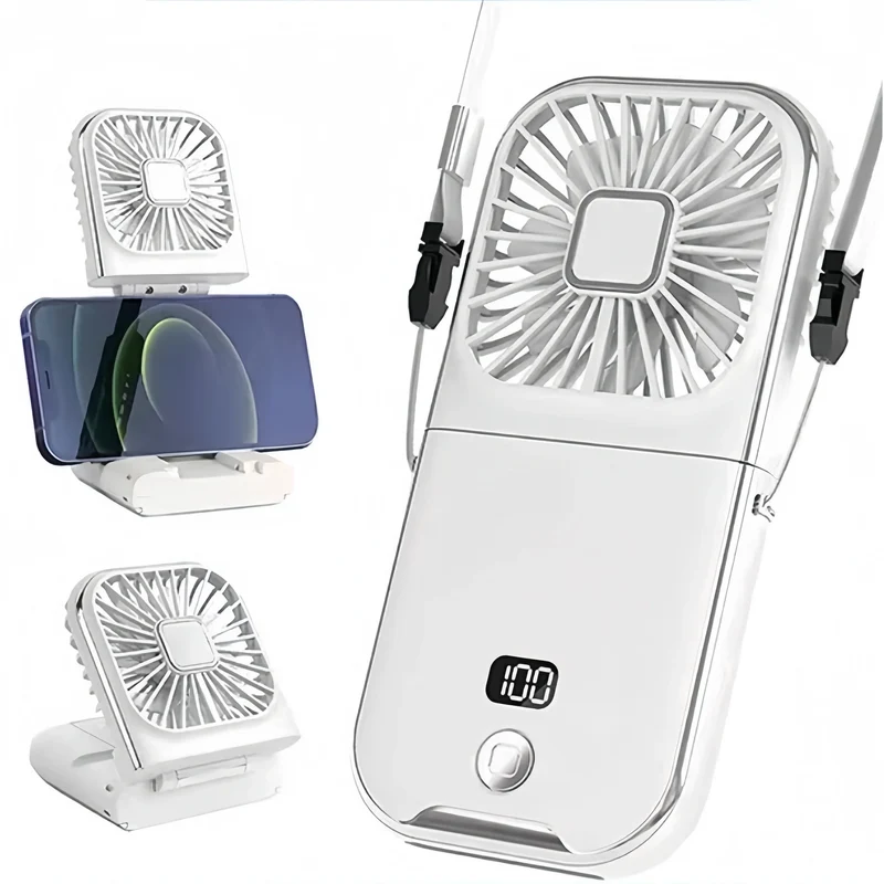 Luftigo Mini USB-Fan | Compact, oplaadbare ventilator met digitale weergave en meerdere windmodi