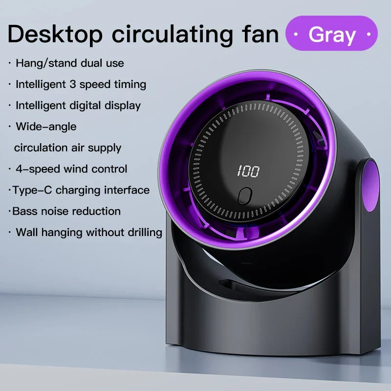 Airiqo USB Ventilator | Draagbaar, fluisterstil en energiezuinig met 100 niveaus
