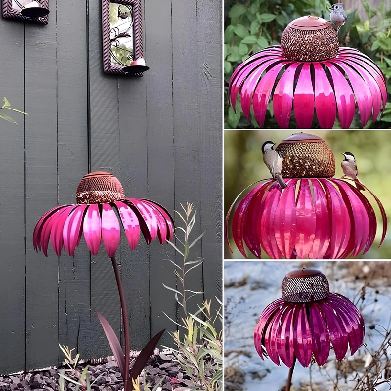 FloraNest Vogelvoederhuis | Geniet van gratis Kegelbloemen voor een kleurrijke tuin