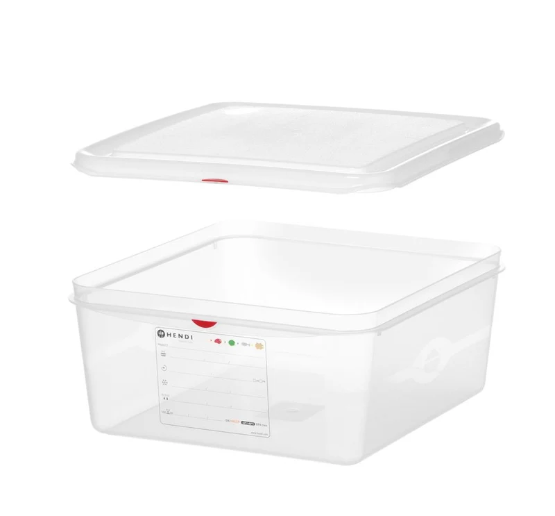 HENDI GN 2 / 3 Behälter, Polypropylen – 13,5 l – Transparent – Rechteckig – 354 × 325 × H 150 mm