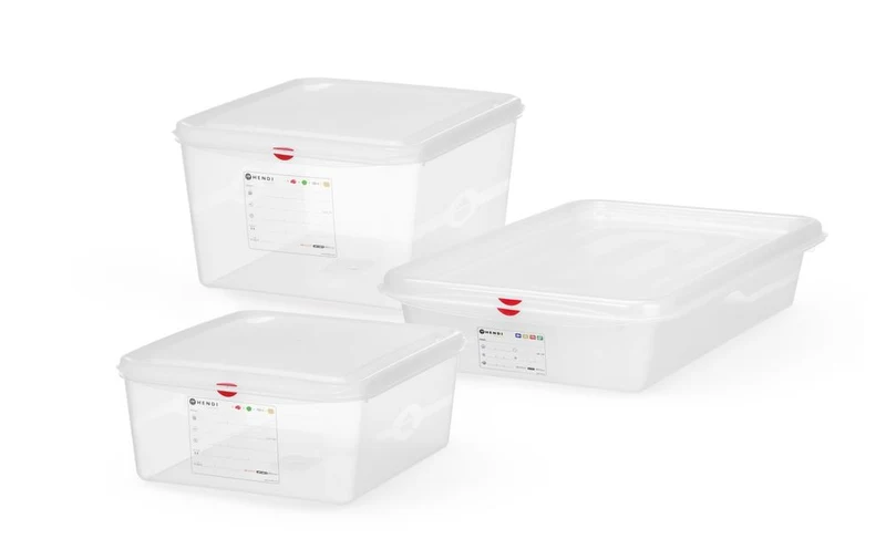 HENDI GN 2 / 3 Behälter, Polypropylen – 13,5 l – Transparent – Rechteckig – 354 × 325 × H 150 mm