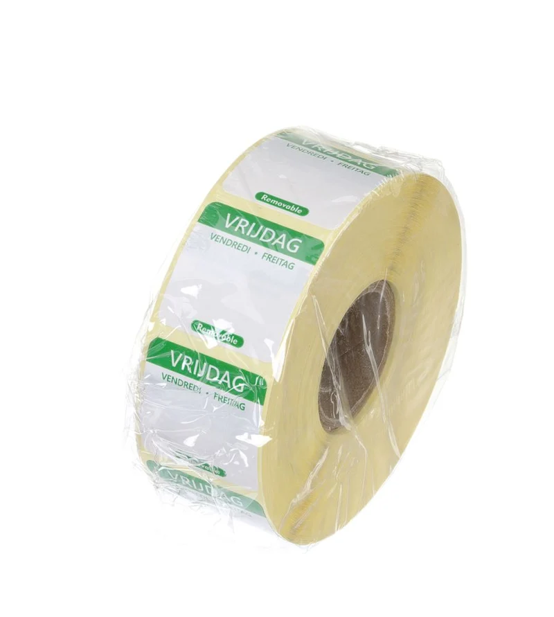 HENDI Täglich anwendbare Lebensmittelsicherheitsetiketten – Freitag – Grün – 25 × 25 mm – 1000 Stück