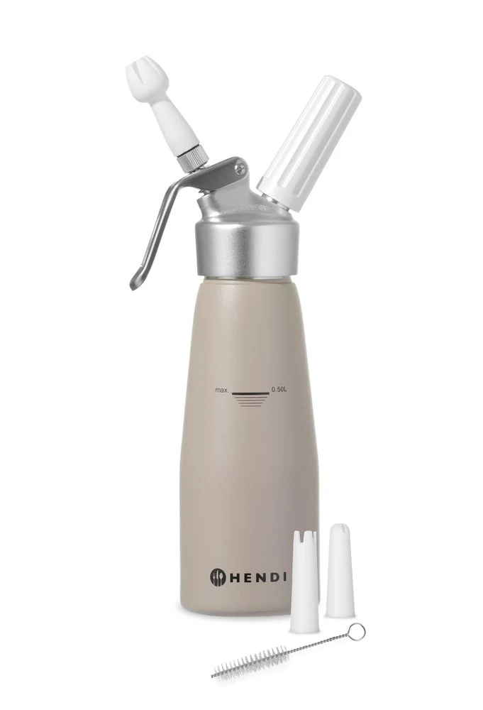 HENDI Sahnespender – 0,5 l – Taupe – Ø 80 × H 260 mm