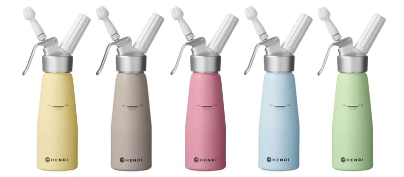 HENDI Sahnespender – 0,5 l – Pastellrosa – Ø 80 × H 260 mm