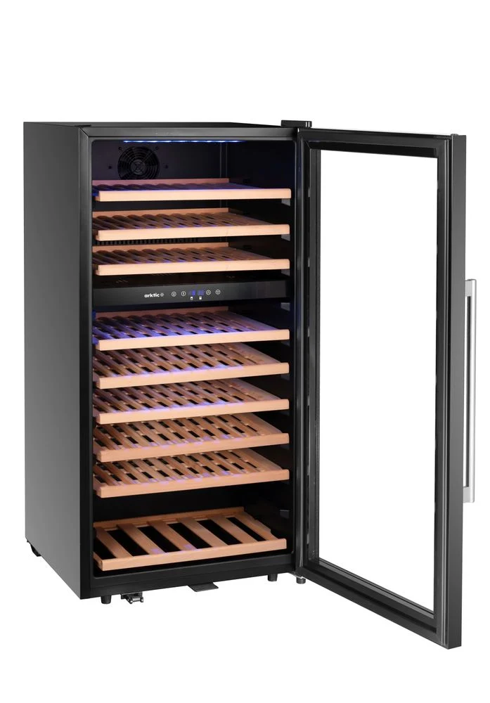 Arktic Weinkühler, 2 Zonen, 91 Flaschen – Schwarz – 569 × 595 × H 1215 mm