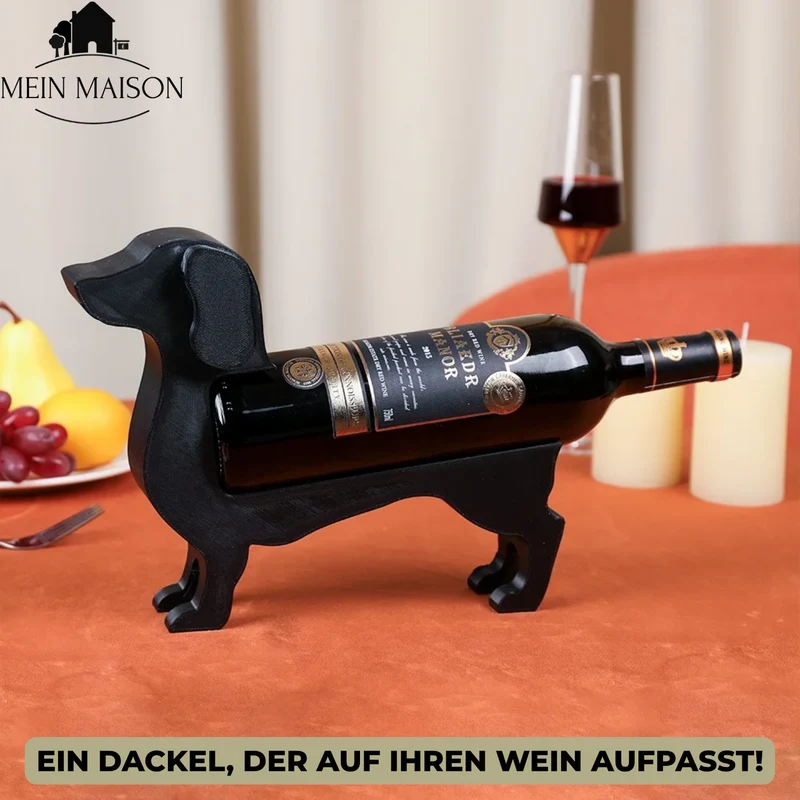 Wijnfleshouder Teckel CorkHound | Origineel Design | Stevig & Decoratief | Voor 375–500 ml