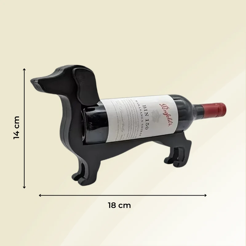 Wijnfleshouder Teckel CorkHound | Origineel Design | Stevig & Decoratief | Voor 375–500 ml