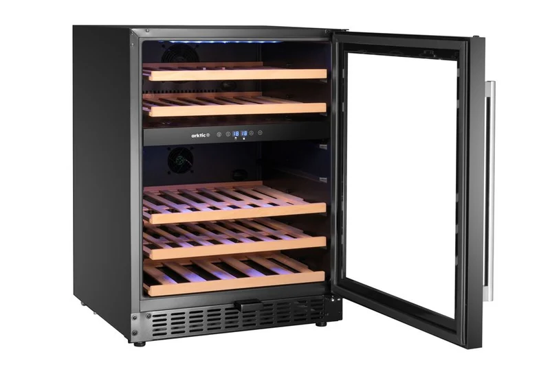 Arktic Weinkühler, 2 Zonen, 46 Flaschen – Schwarz – 570 × 595 × H 820 mm
