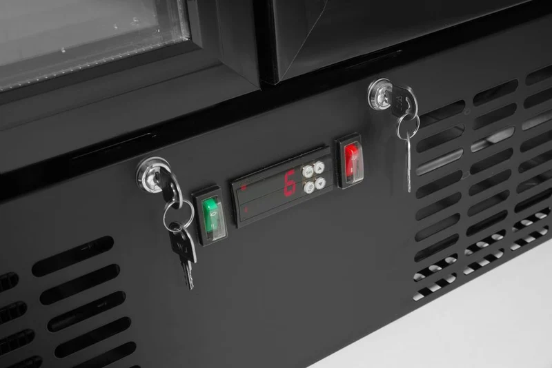 Arktic Bar-Kühlschrank mit zwei Türen – 477 l – 230 V / 365 W – Schwarz – 530 × 900 × H 1820 mm